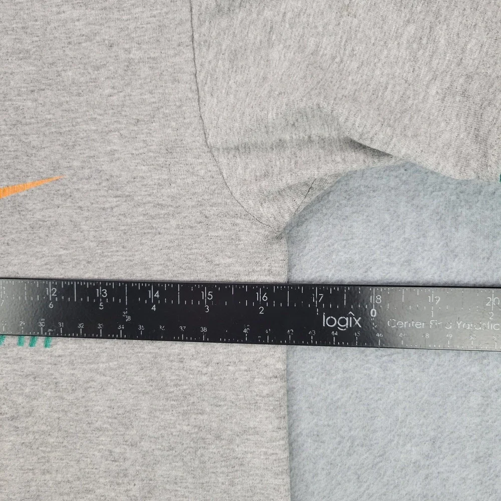 Nike T-Shirt Kids Small 8 Gray Green Ringer Sportswear Logo Tee